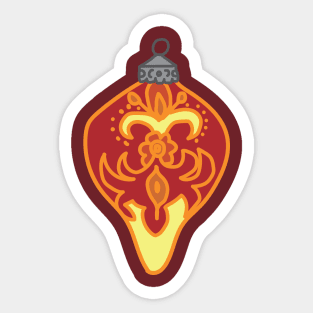 Orange Christmas Ornament Sticker